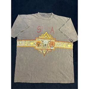 Vintage 90s Sedona Arizona Wrap Around Graphic Brown T Shirt Men’s XL B19